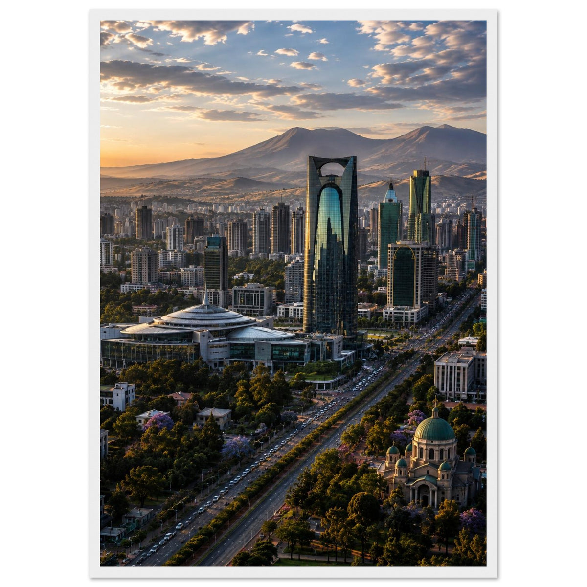 Cityscape — Addis Ababa, Ethiopia print — sizes and frame options