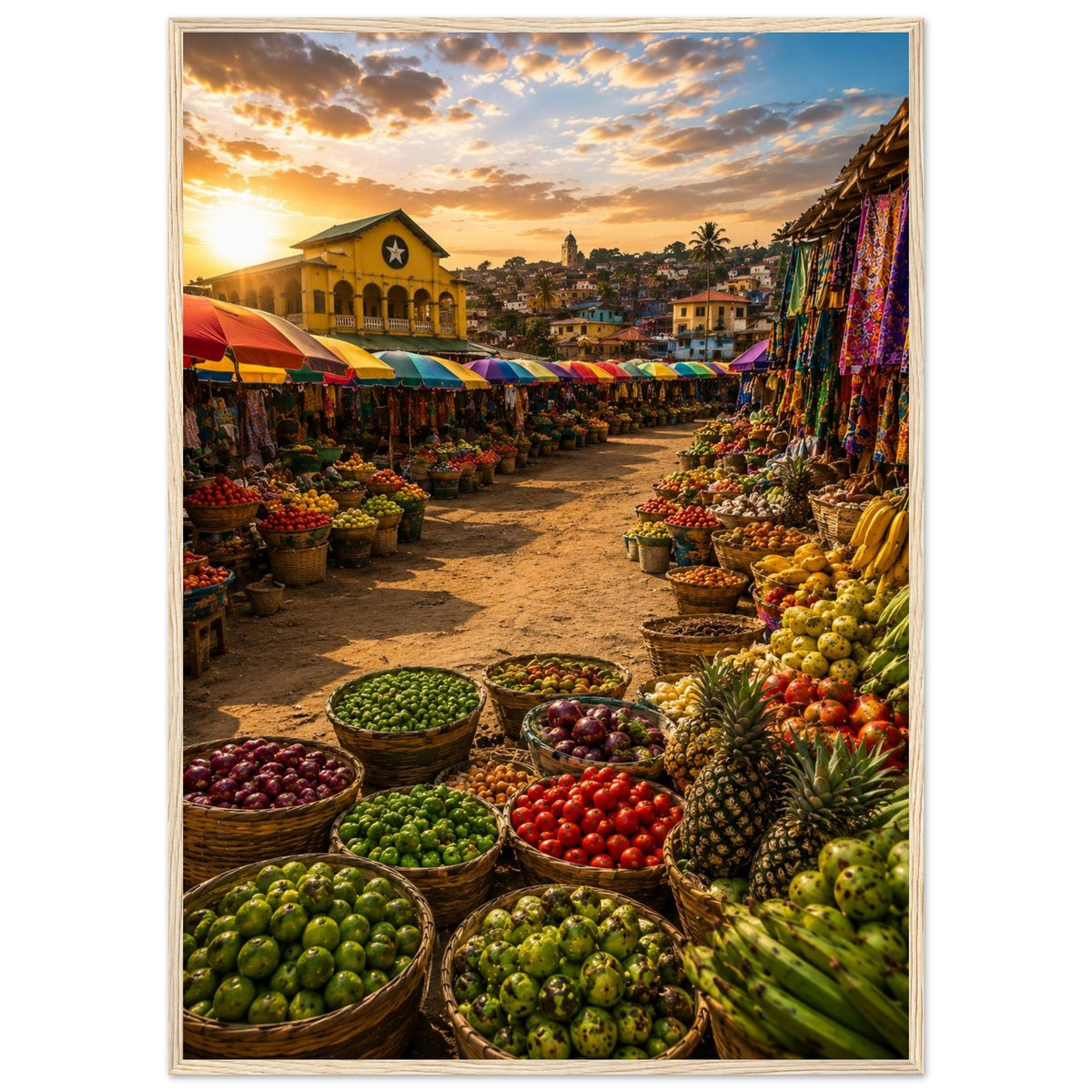 Market Colours — Ghana print — sizes and frame options