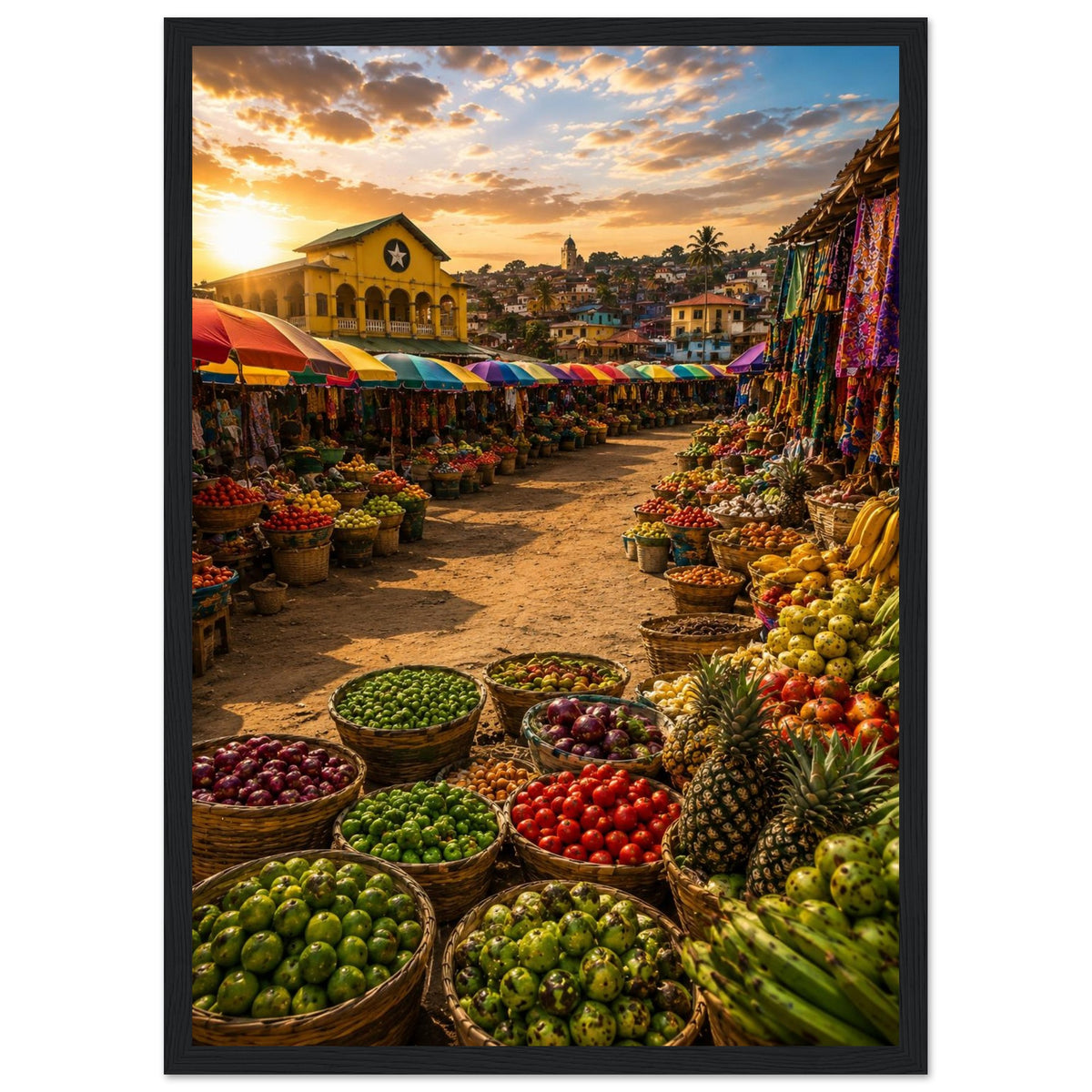 Market Colours — Ghana print — sizes and frame options