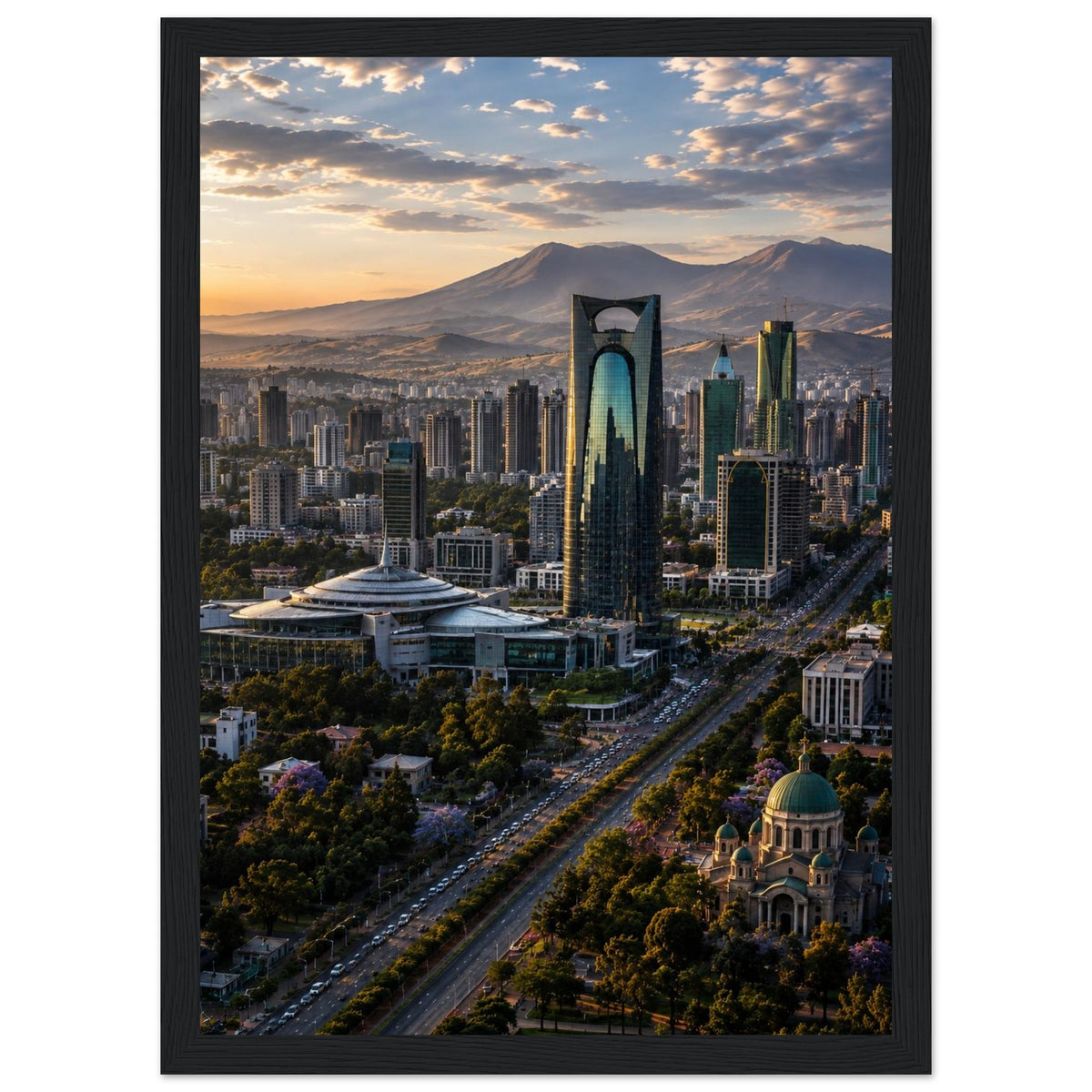 Cityscape — Addis Ababa, Ethiopia print — sizes and frame options