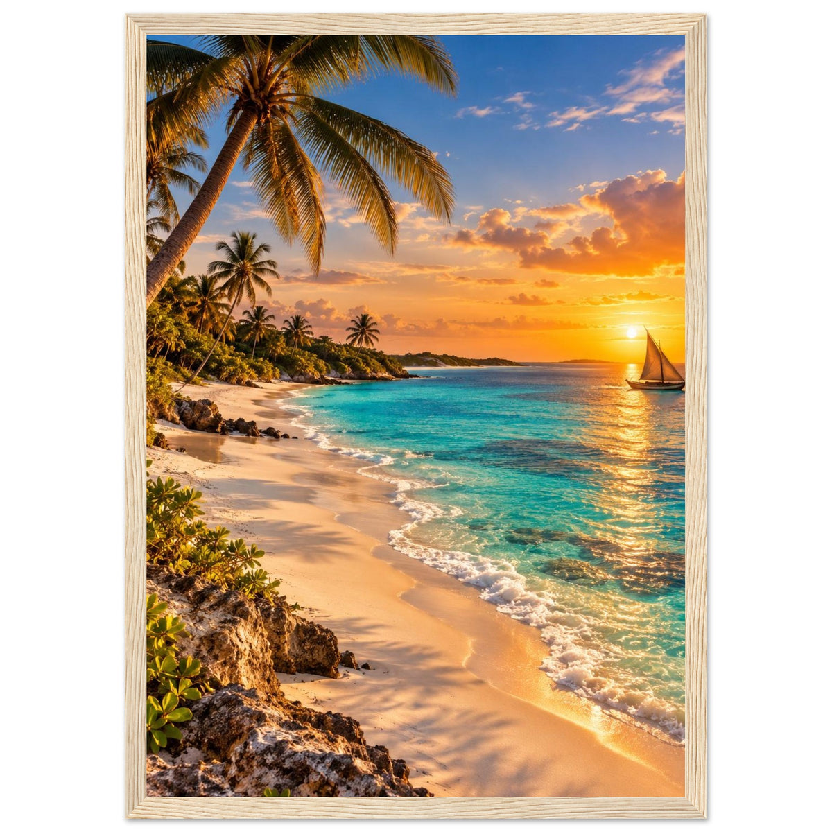 Dhow on the Beach — Mozambique print — sizes and frame options