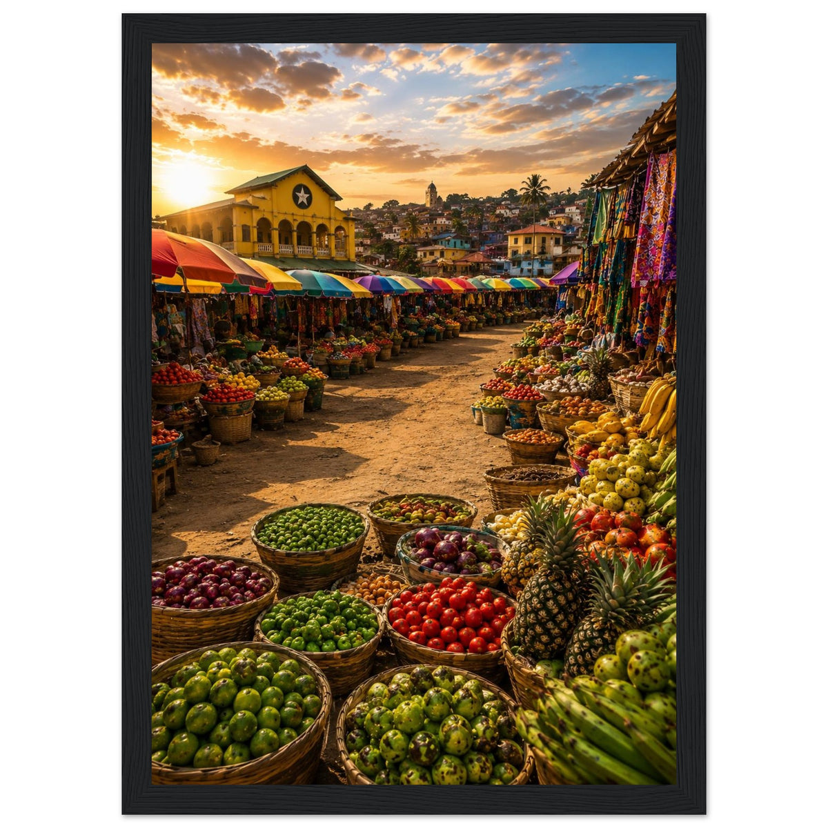 Market Colours — Ghana print — sizes and frame options