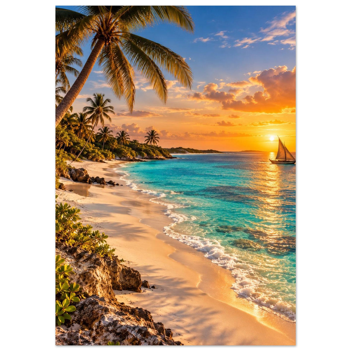 Dhow on the Beach — Mozambique print — sizes and frame options
