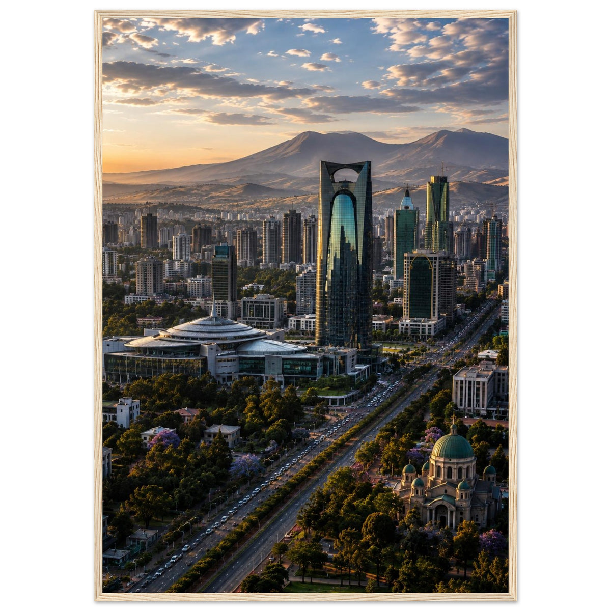 Cityscape — Addis Ababa, Ethiopia print — sizes and frame options