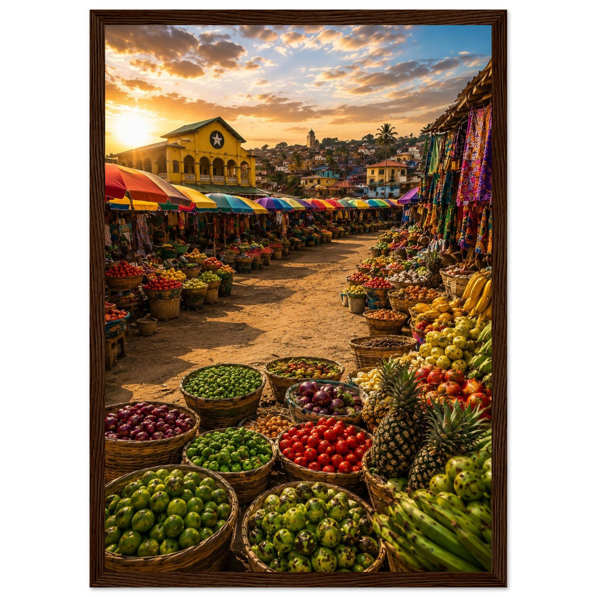 Market Colours — Ghana print — sizes and frame options