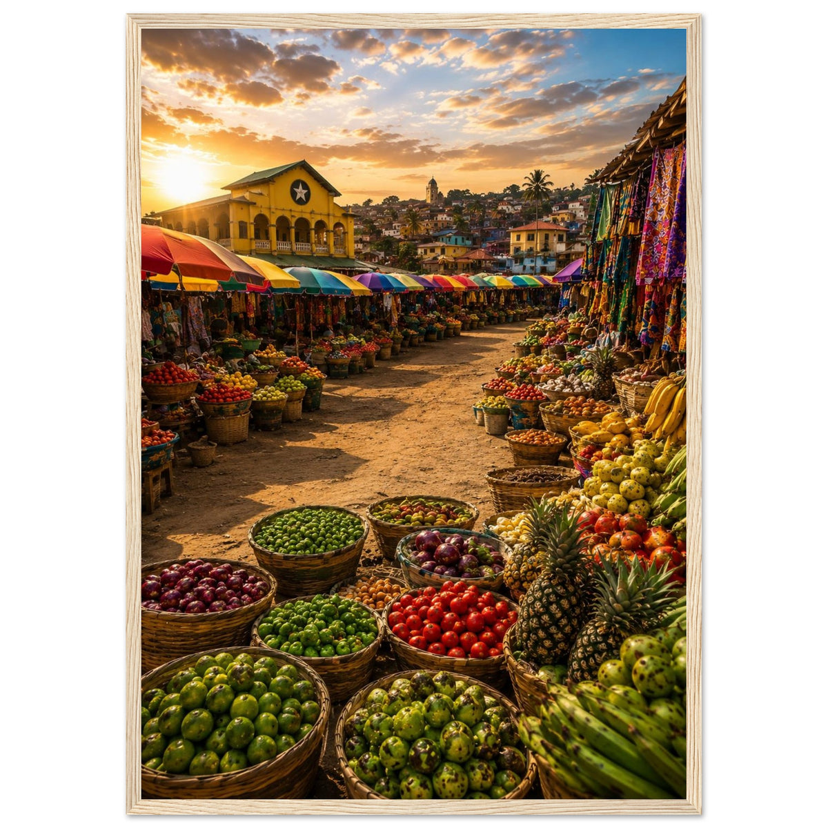 Market Colours — Ghana print — sizes and frame options