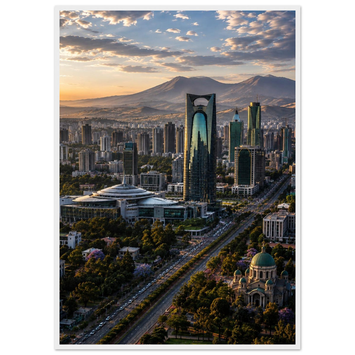 Cityscape — Addis Ababa, Ethiopia print — sizes and frame options