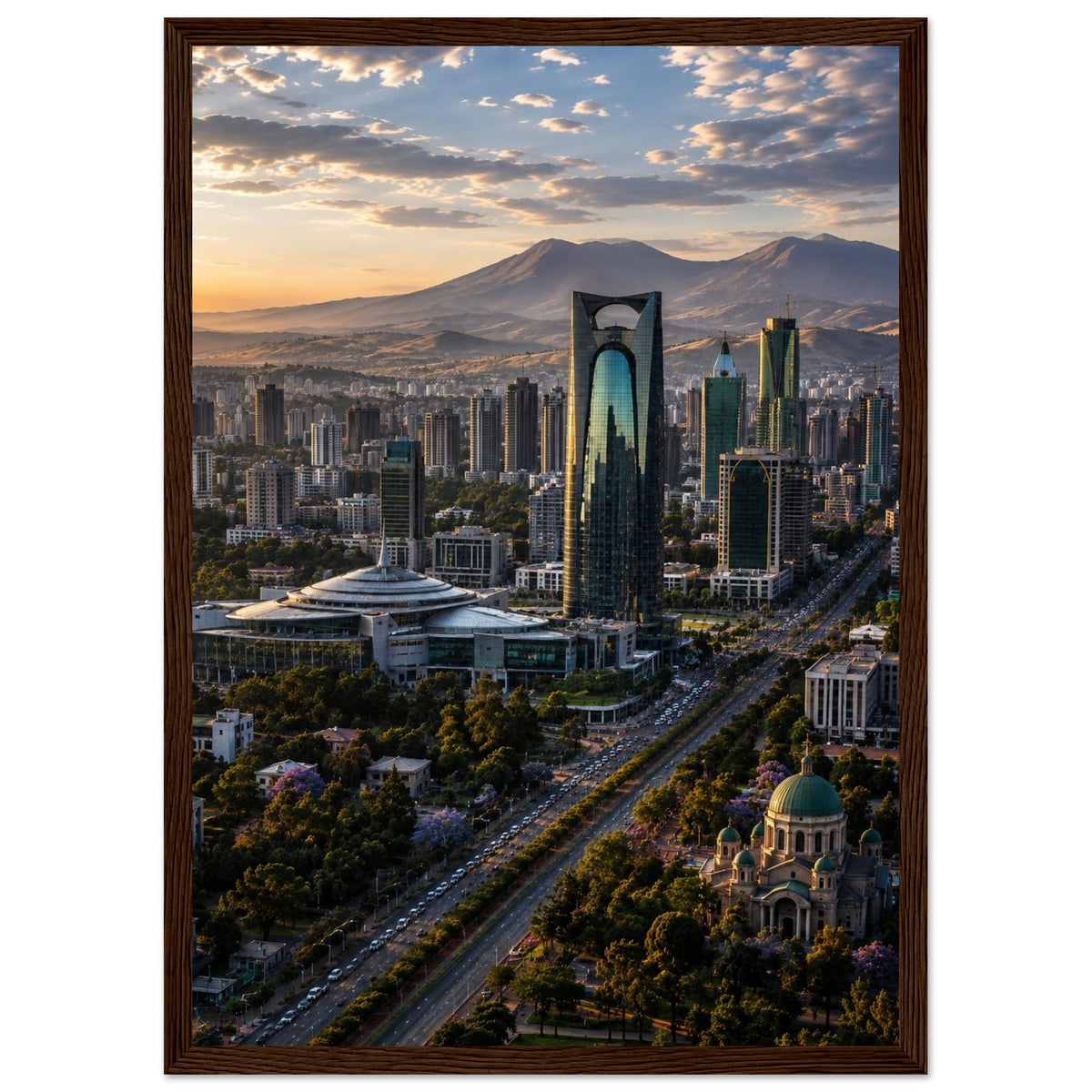 Cityscape — Addis Ababa, Ethiopia print — sizes and frame options