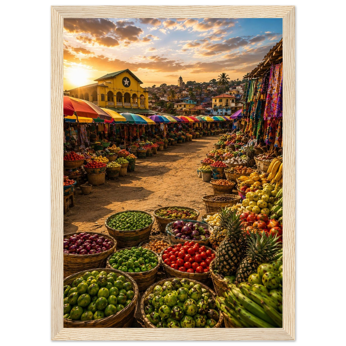 Market Colours — Ghana print — sizes and frame options