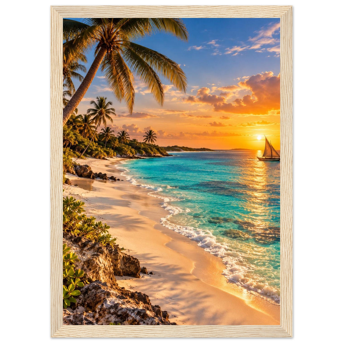 Dhow on the Beach — Mozambique print — sizes and frame options
