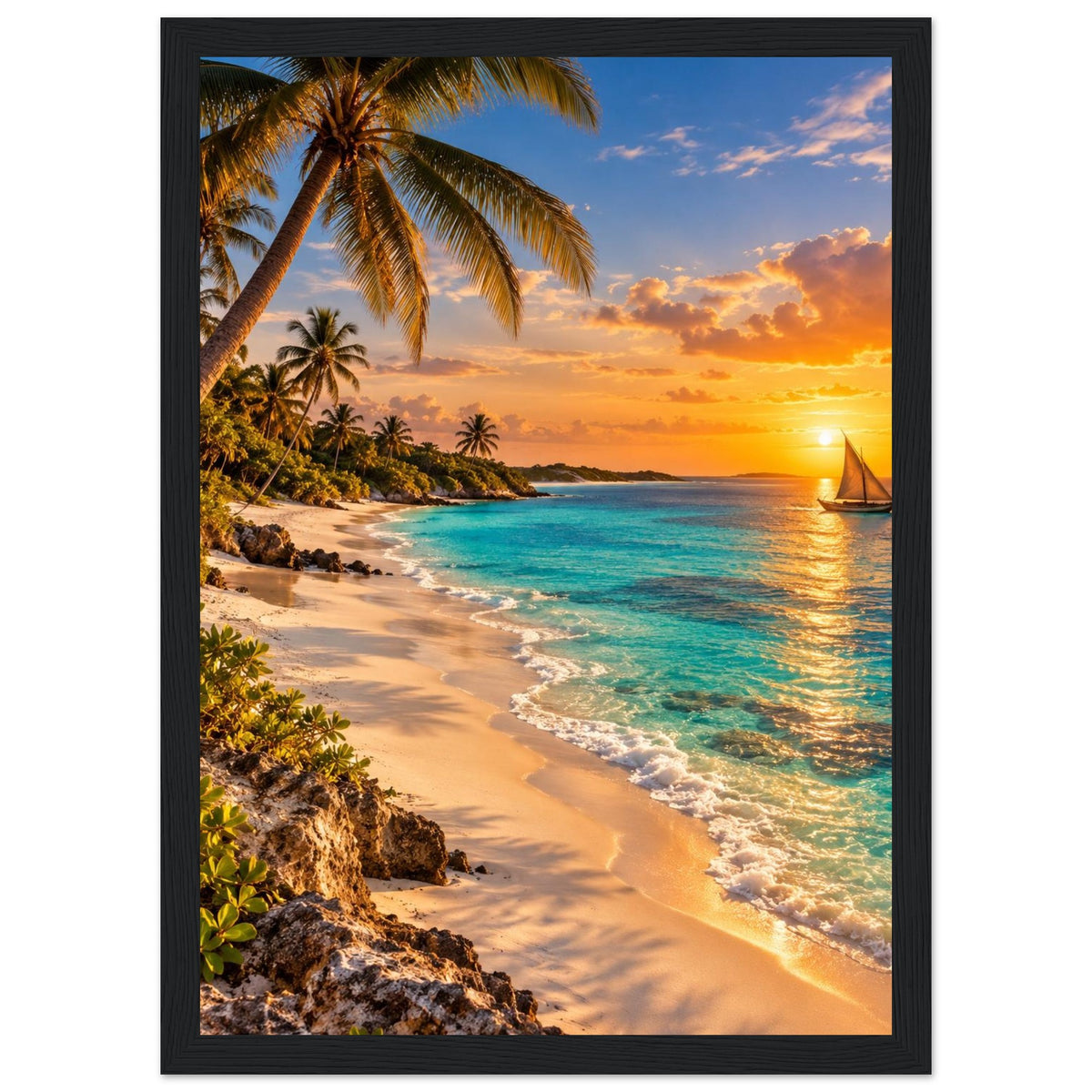 Dhow on the Beach — Mozambique print — sizes and frame options