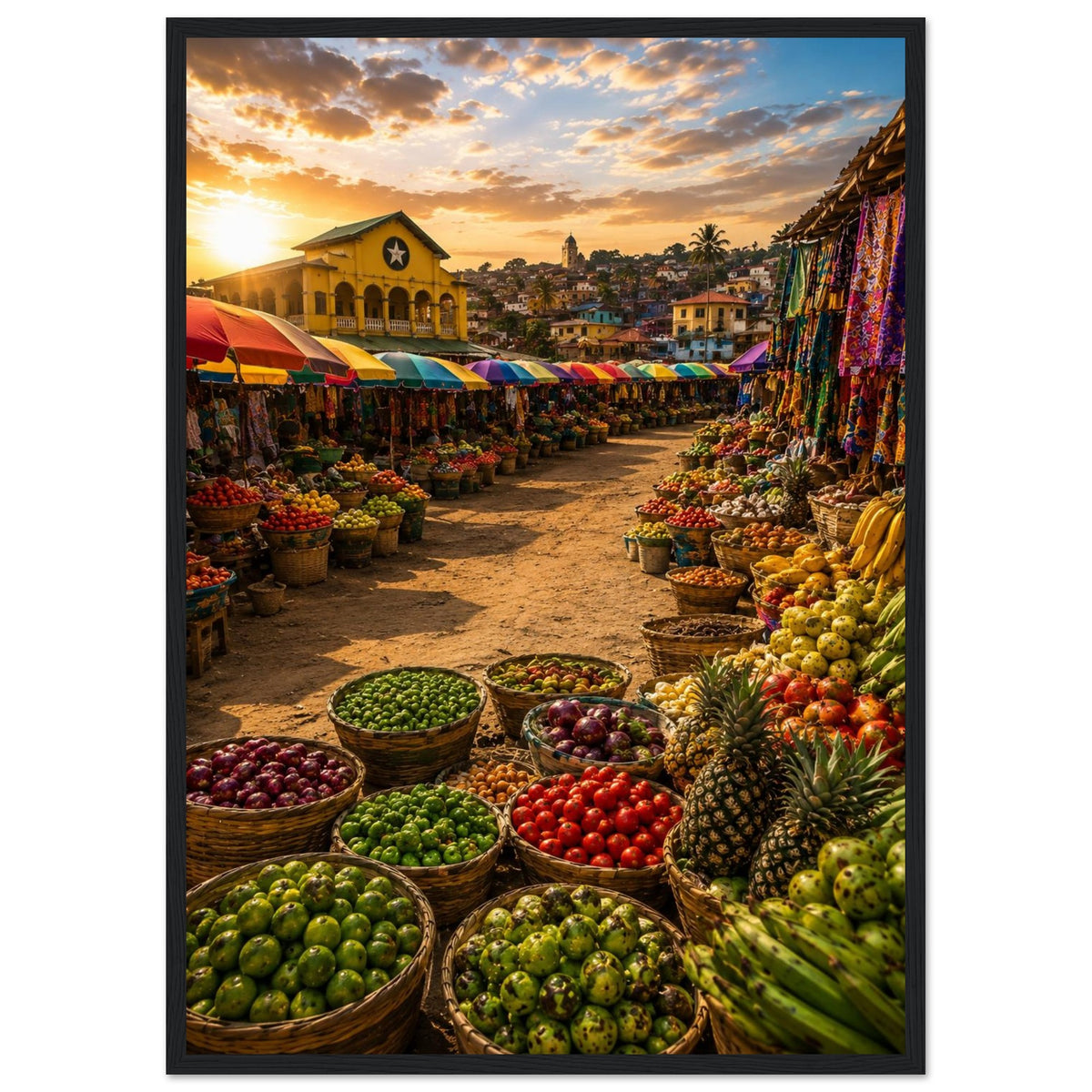 Market Colours — Ghana print — sizes and frame options