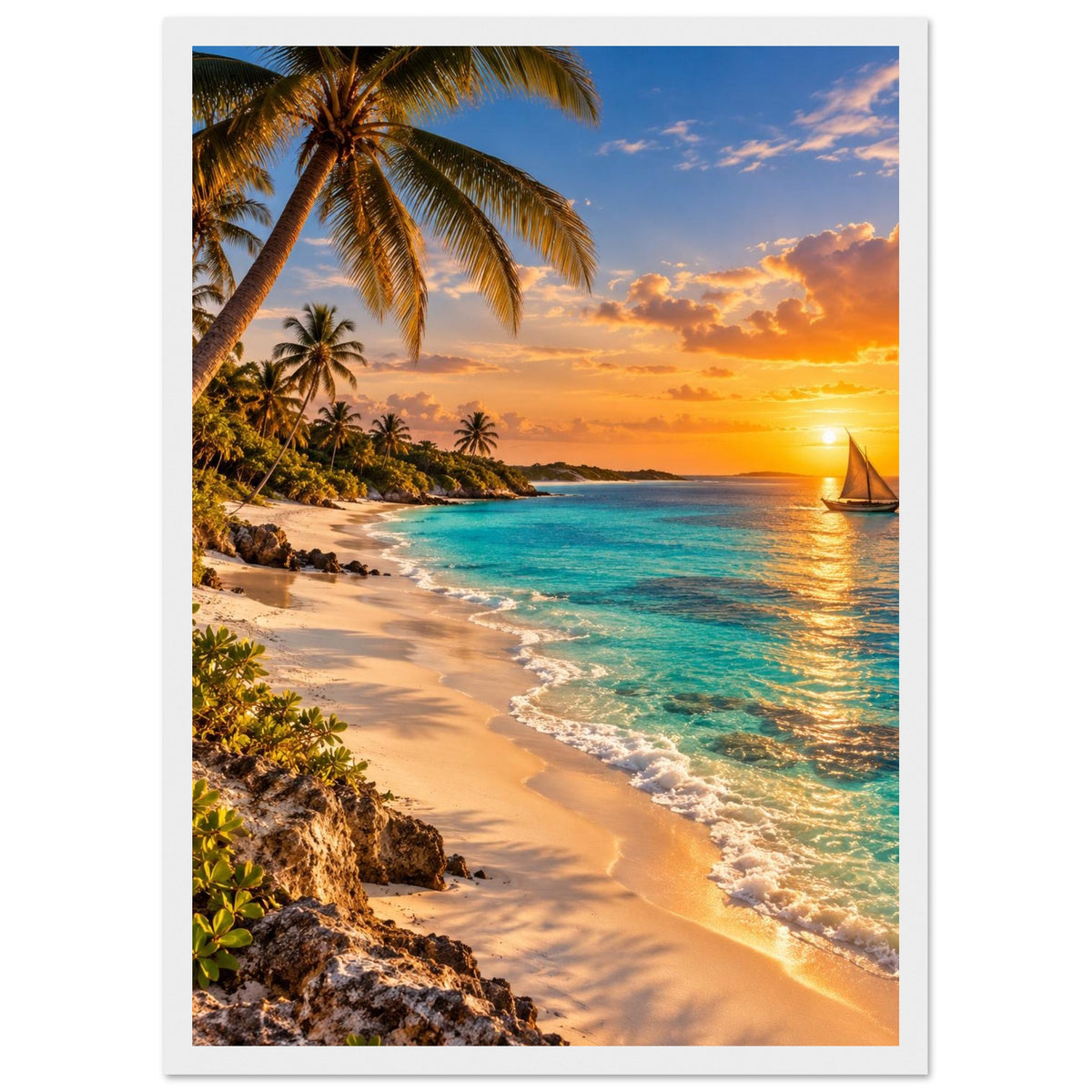 Dhow on the Beach — Mozambique print — sizes and frame options
