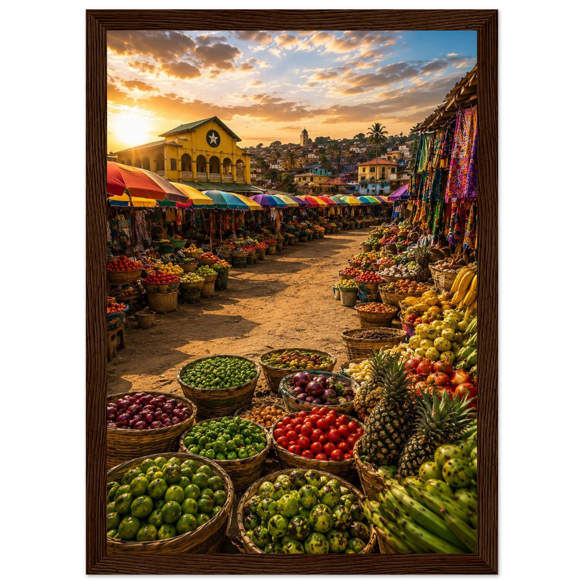 Market Colours — Ghana print — sizes and frame options