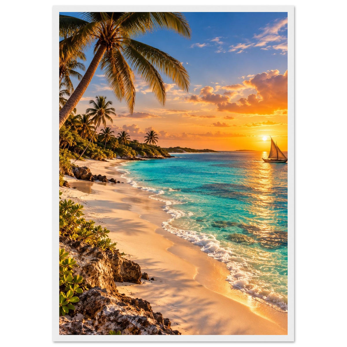 Dhow on the Beach — Mozambique print — sizes and frame options