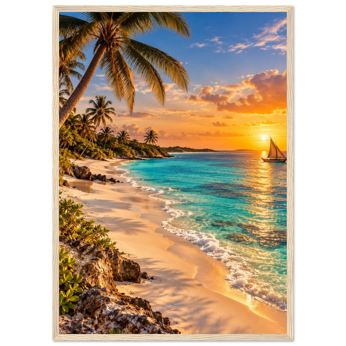 Dhow on the Beach — Mozambique print — sizes and frame options
