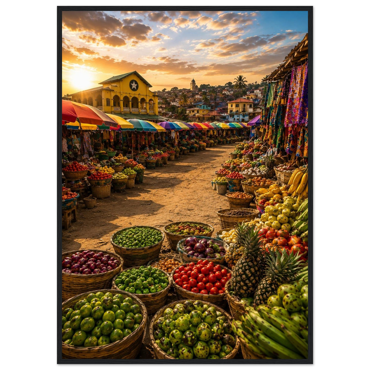 Market Colours — Ghana print — sizes and frame options