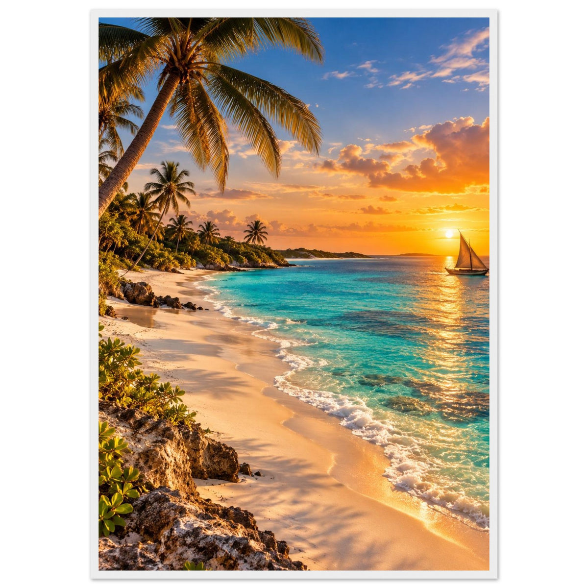 Dhow on the Beach — Mozambique print — sizes and frame options