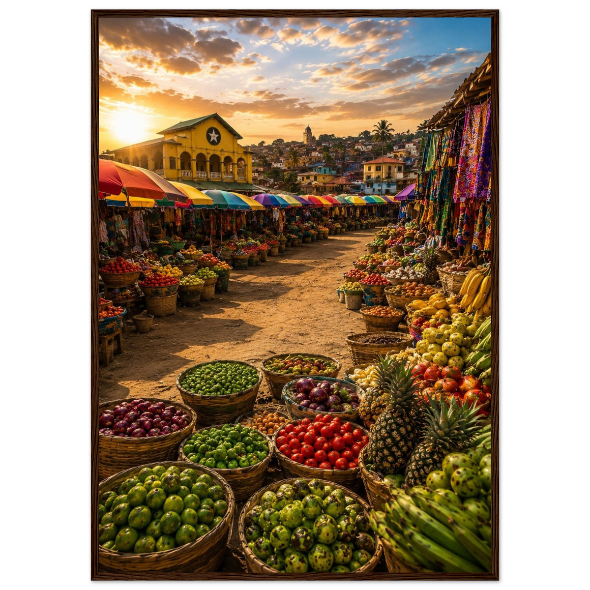 Market Colours — Ghana print — sizes and frame options