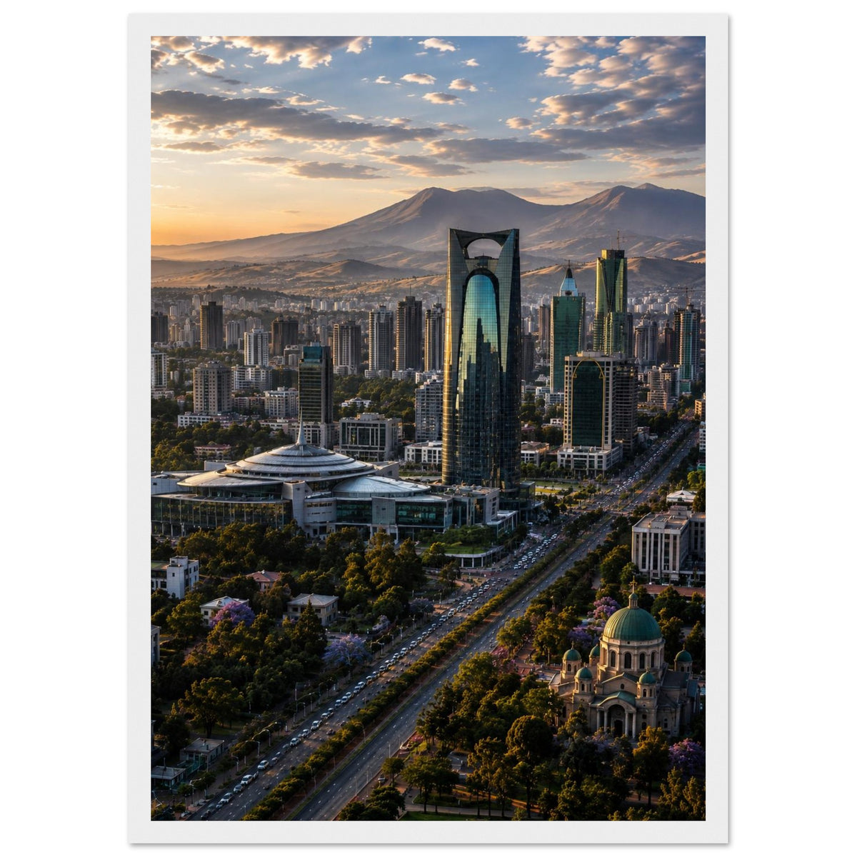 Cityscape — Addis Ababa, Ethiopia print — sizes and frame options