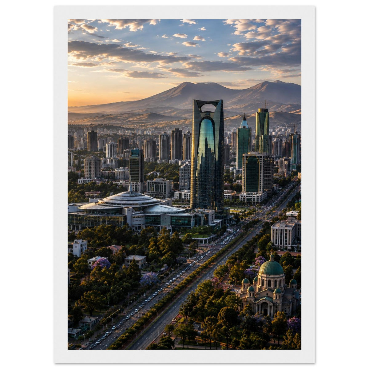 Cityscape — Addis Ababa, Ethiopia print — sizes and frame options