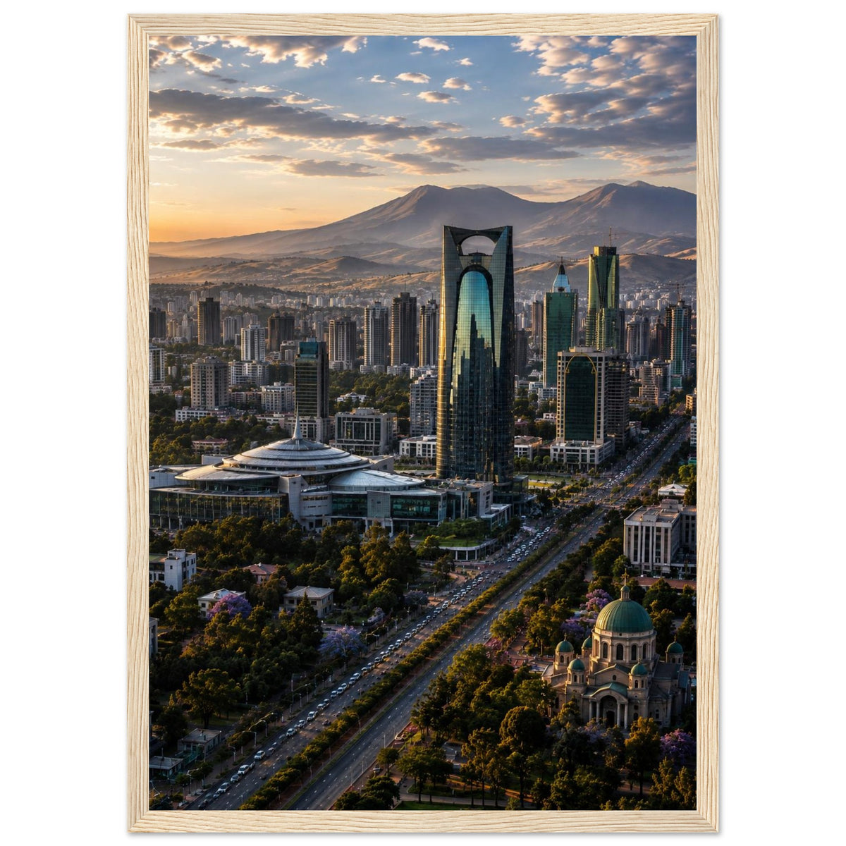 Cityscape — Addis Ababa, Ethiopia print — sizes and frame options