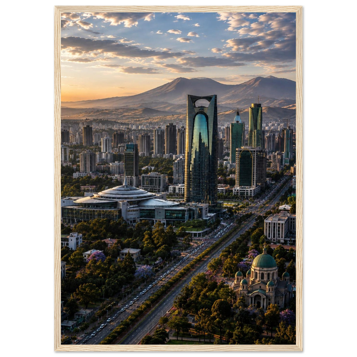 Cityscape — Addis Ababa, Ethiopia print — sizes and frame options