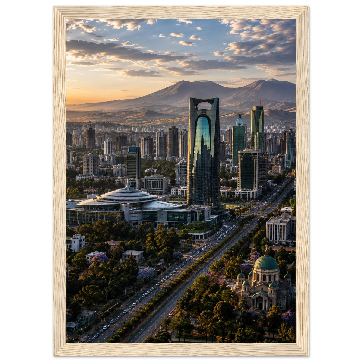 Cityscape — Addis Ababa, Ethiopia print — sizes and frame options