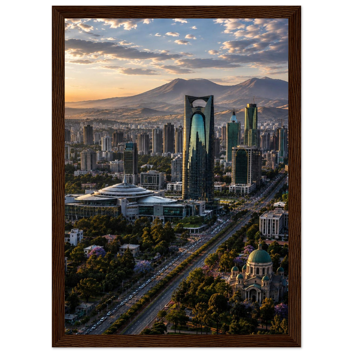 Cityscape — Addis Ababa, Ethiopia print — sizes and frame options