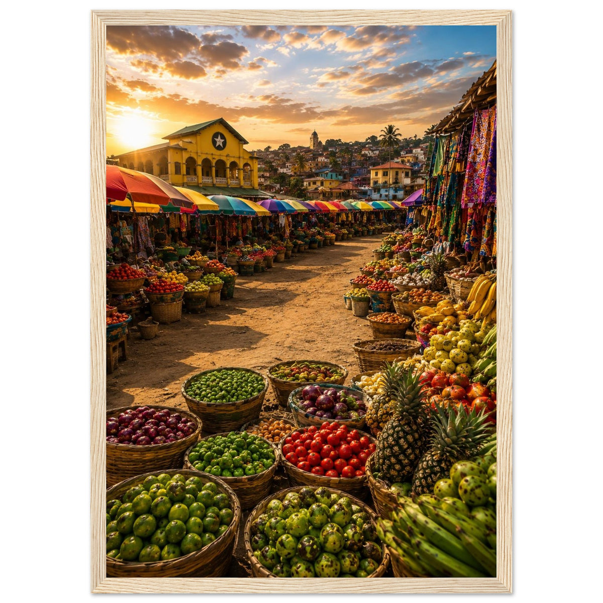 Market Colours — Ghana print — sizes and frame options