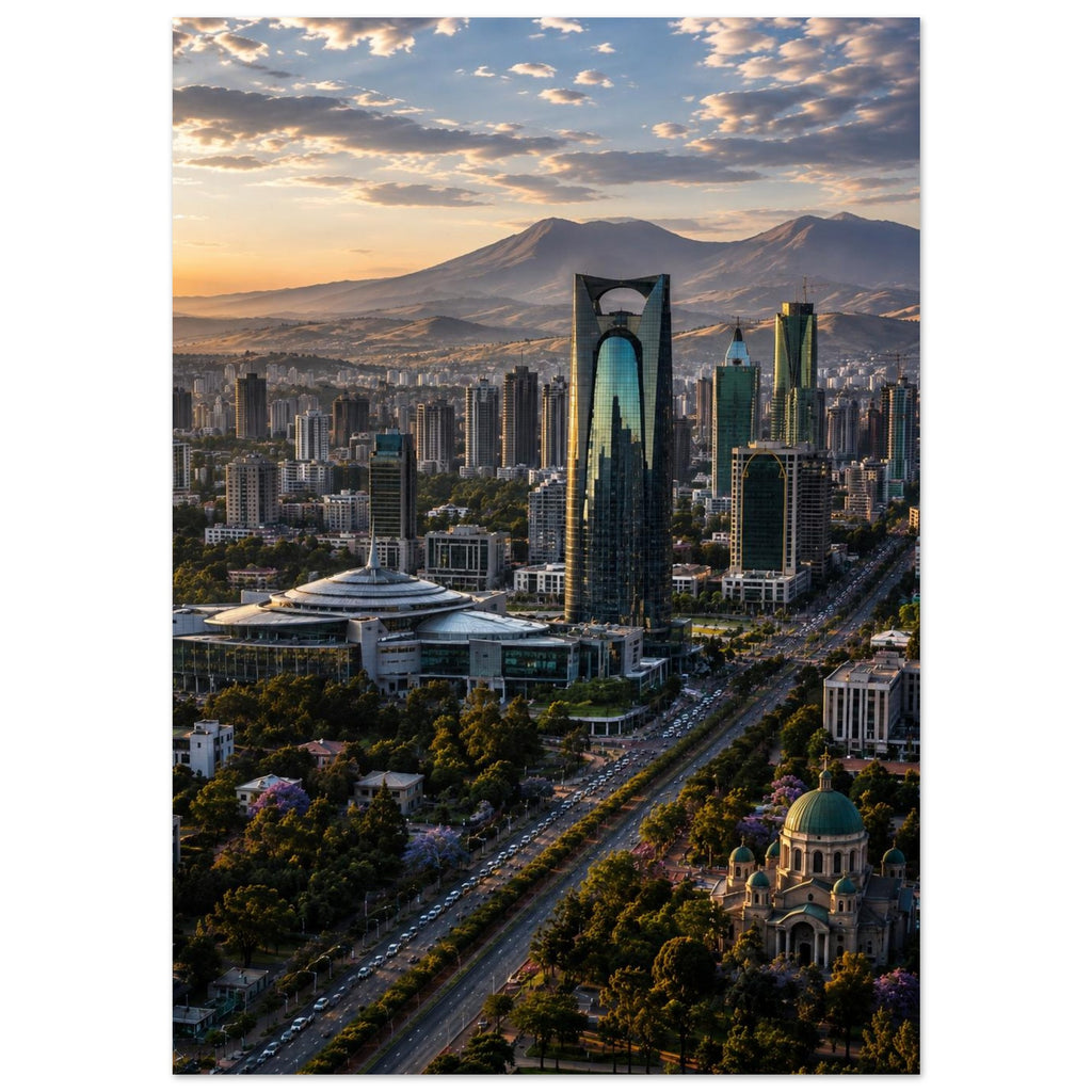 Cityscape — Addis Ababa, Ethiopia print — sizes and frame options