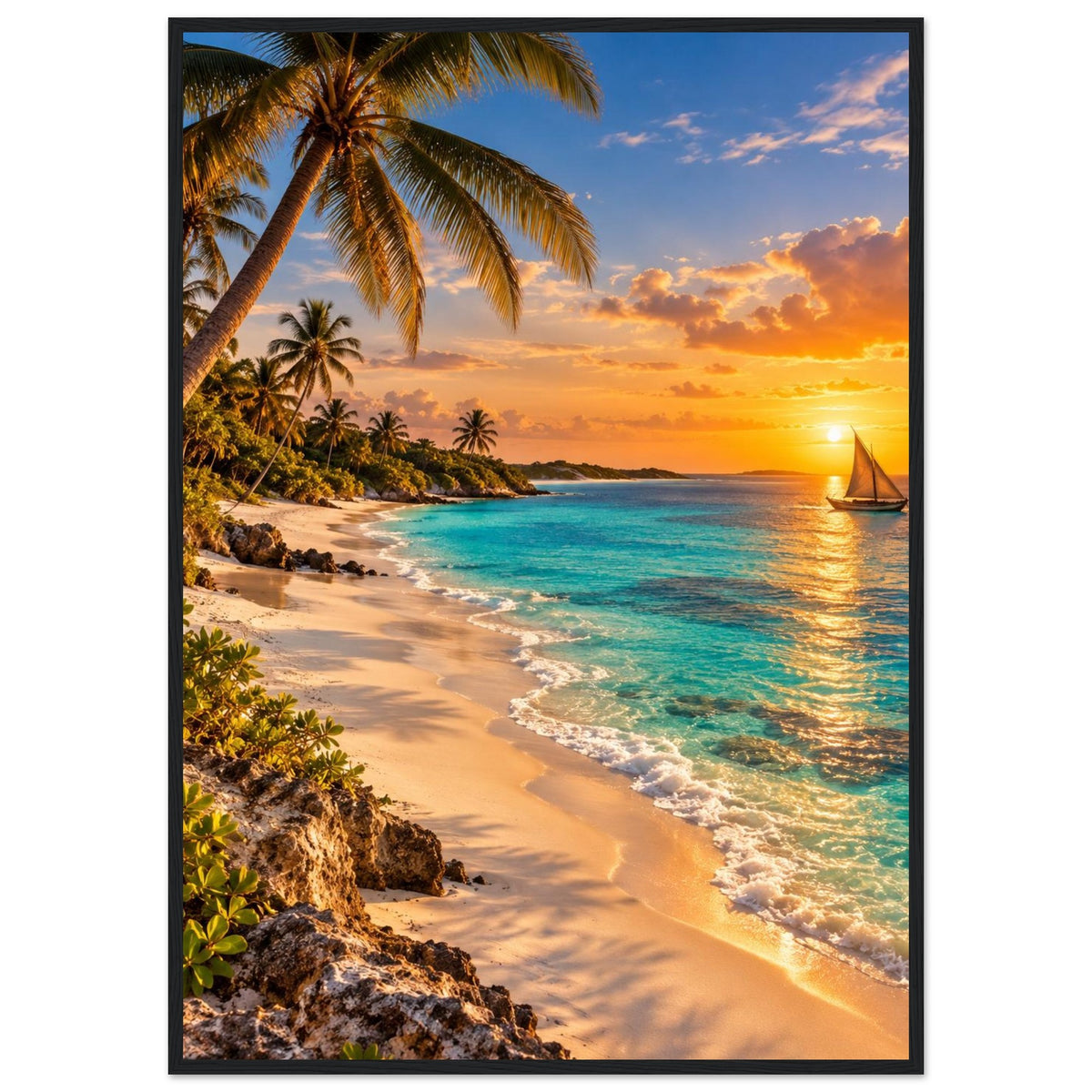 Dhow on the Beach — Mozambique print — sizes and frame options