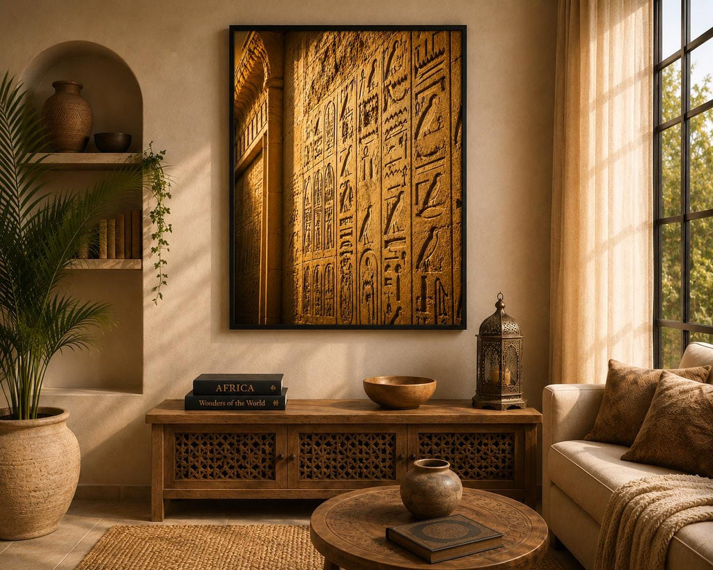 Hieroglyphs print in situ