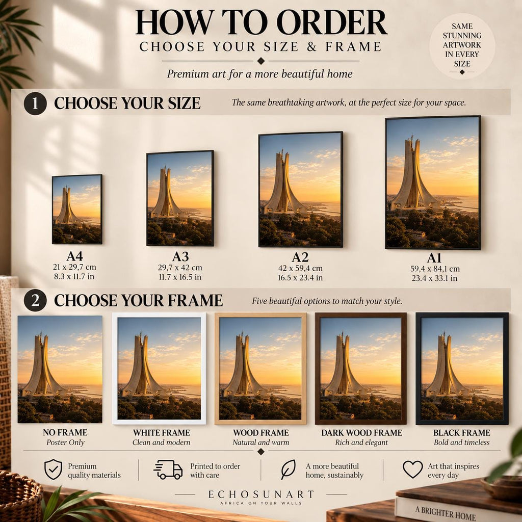 How to order: sizes and frames