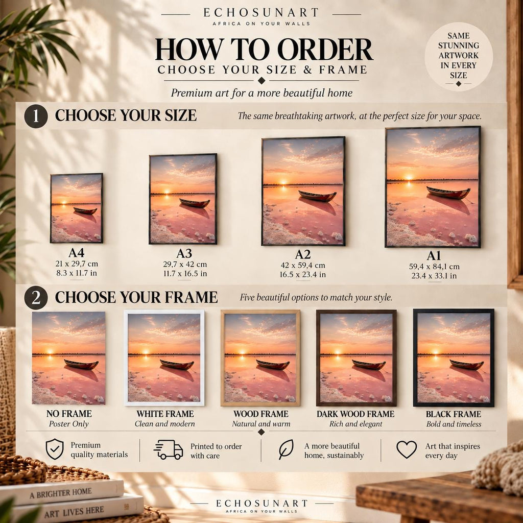 How to order: sizes and frames