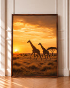 Giraffes wall art print