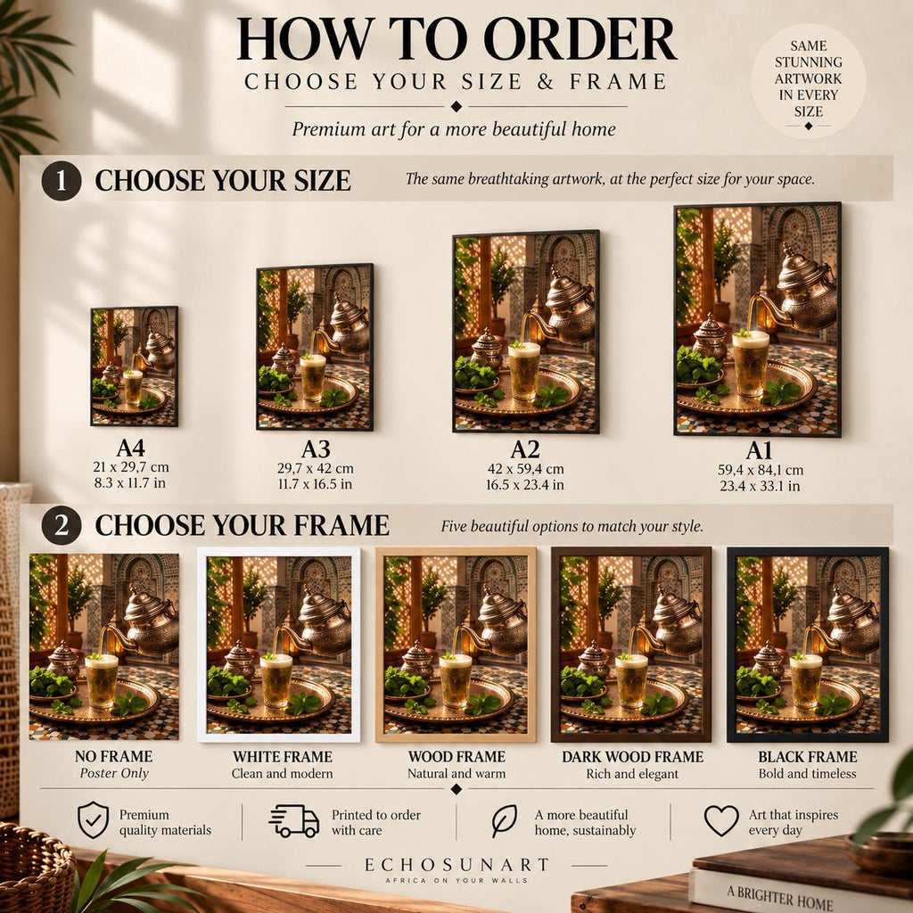 How to order: sizes and frames