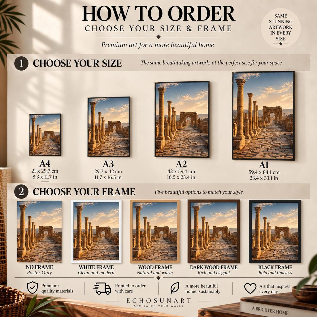 How to order: sizes and frames