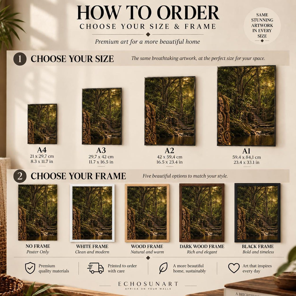 How to order: sizes and frames