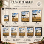 How to order: sizes and frames