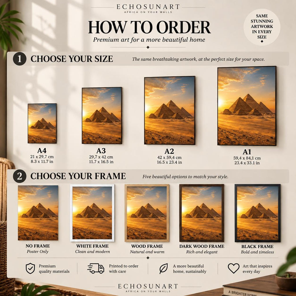 How to order: sizes and frames